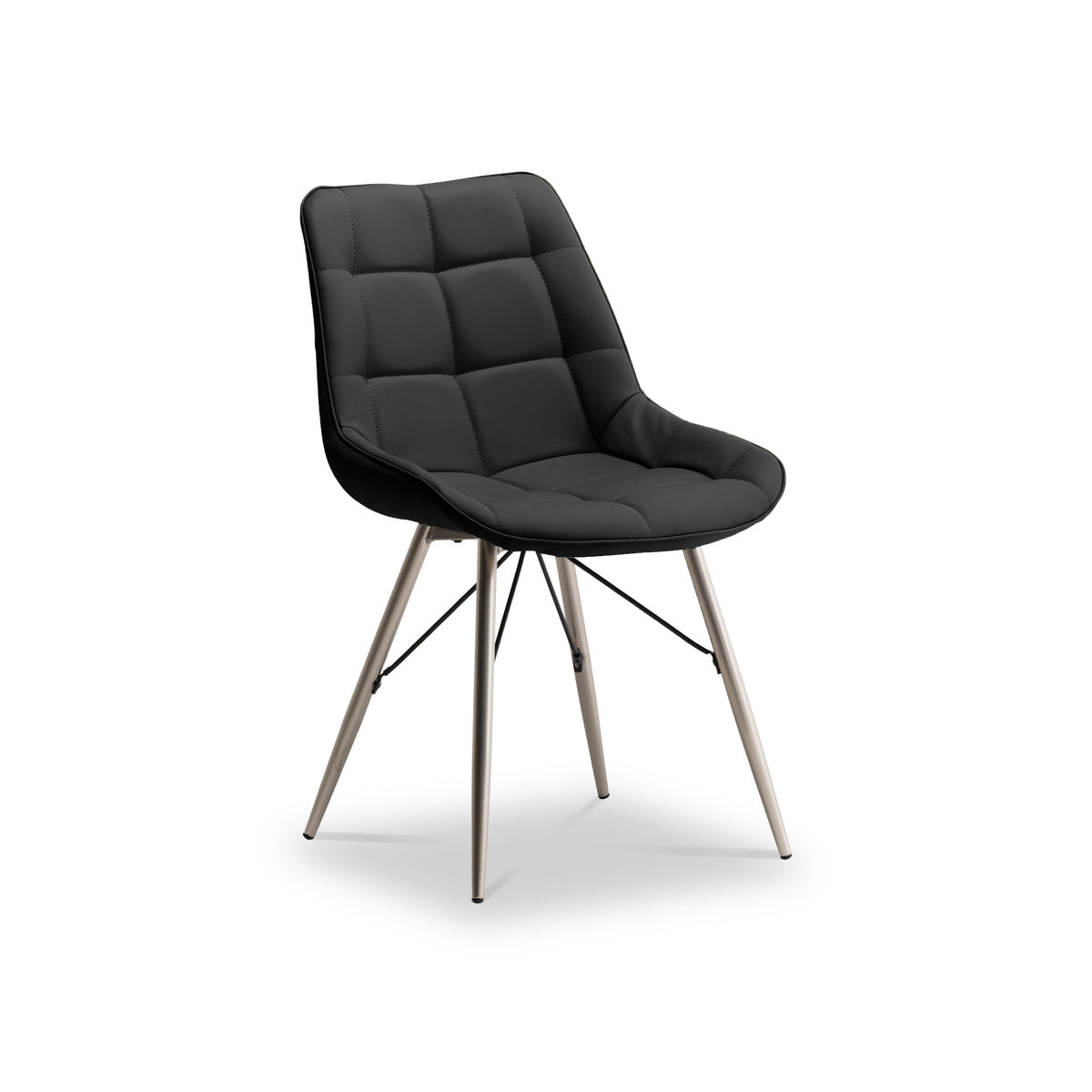 Ana Black Faux Leather Dining Chair by Roseland Furniture