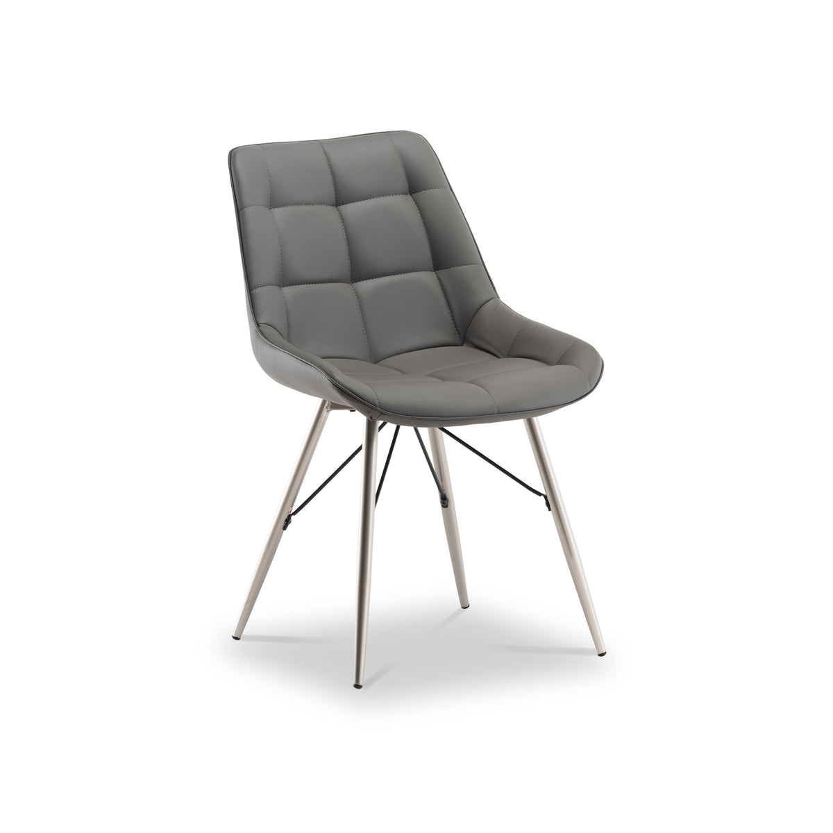 Ana Grey Faux Leather Dining Chair by Roseland Furniture