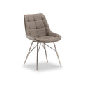Ana Taupe Faux Leather Dining Chair by Roseland Furniture