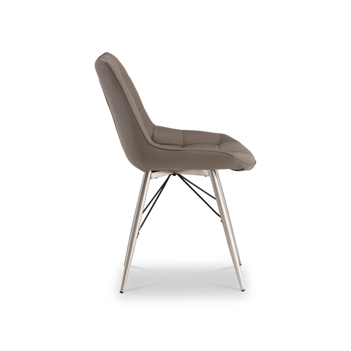 Ana Taupe Faux Leather Dining Chair by Roseland Furniture
