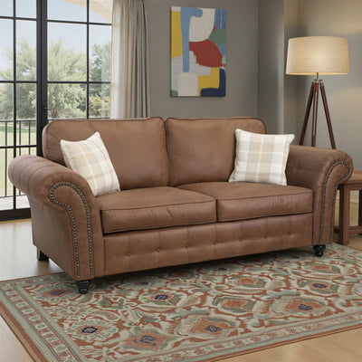Edward Faux Leather 3 Seater Sofa