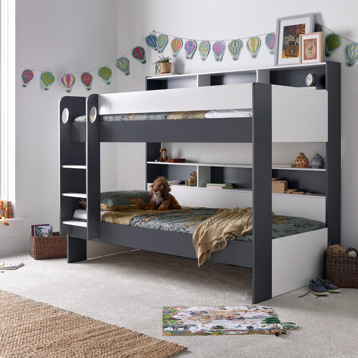 Ashbury Grey and White Storage Bunk Bed from Roseland Furniture