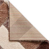 Lennox Brown Beige Geometric Shaggy Rug