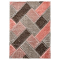 Lennox Pink Grey Geometric Shaggy Rug from Roseland Furniture