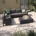 Maze Oslo Grey Outdoor Corner Group with Rectangular Fire Pit Table