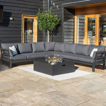 Maze Oslo Large Corner Group with Square Gas Fire Pit Table