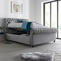 Brock Grey Velvet Chesterfield Ottoman Bed for bedroom
