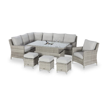 Maze Oxford Corner Rattan Dining Set with Rising Table