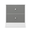 Bennet-2-Drawer-Bedside-Table-Grey-&-White Front1 from Roseland Furniture