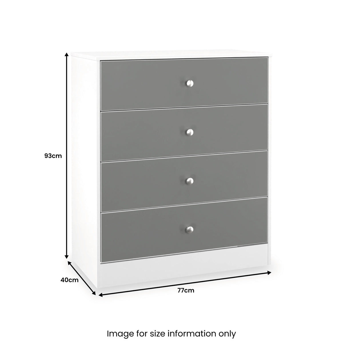 Bennet-4-Drawer-Chest-Grey-&-White from Roseland Furniture
