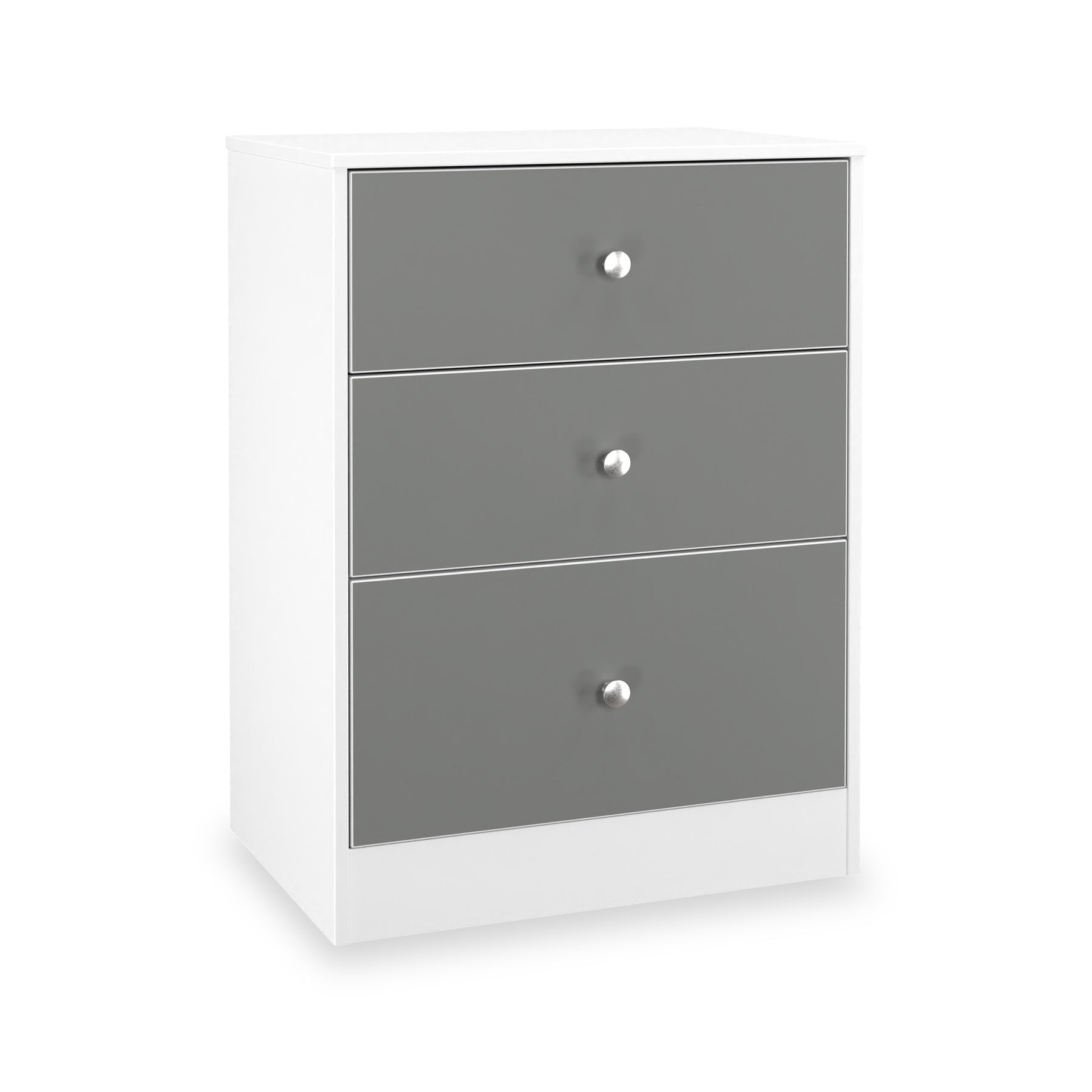 Bennet-3-Drawer-Midi-Deep-Chest-Grey-&-White from Roseland Furniture
