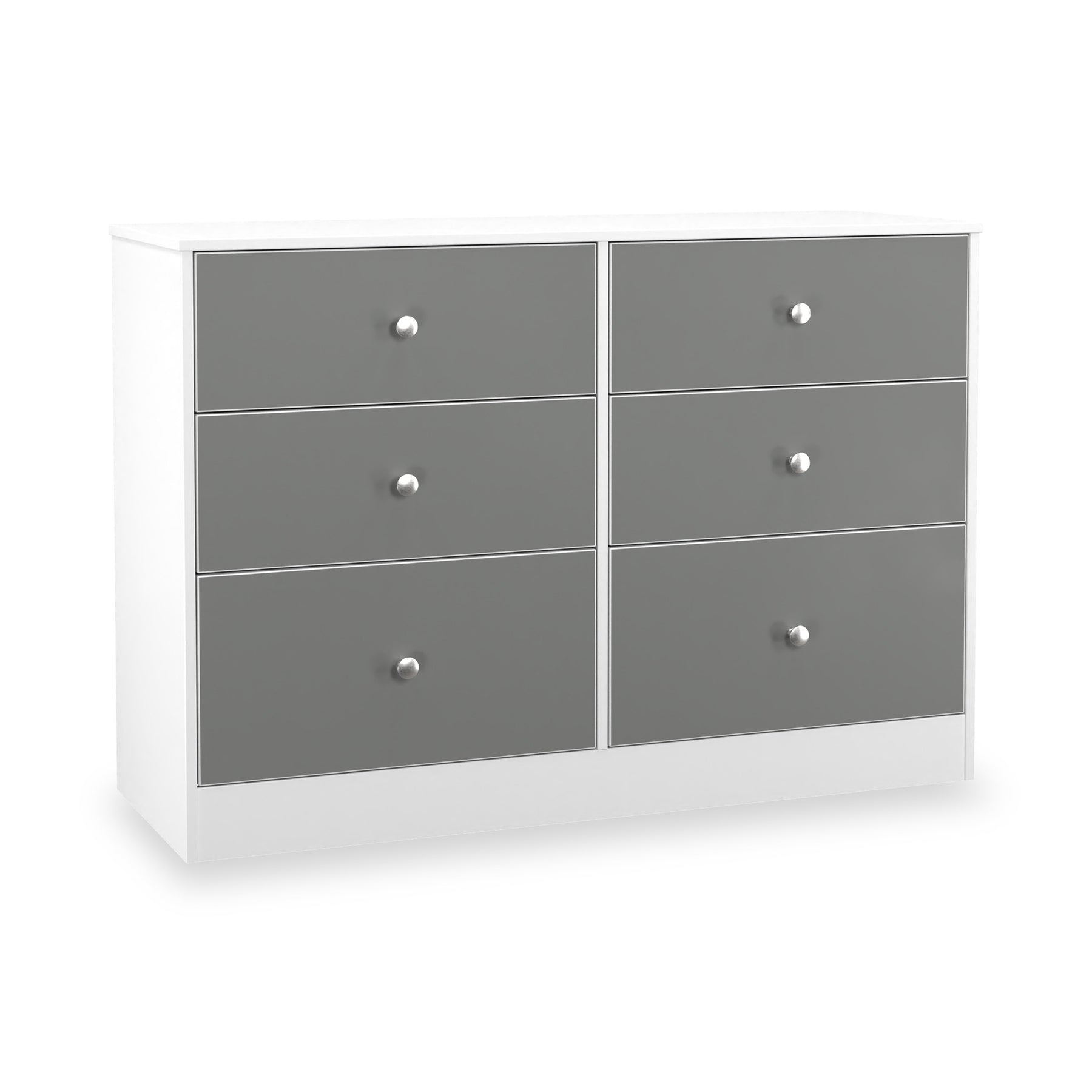 Bennet-6-Drawer-Midi-Chest-Grey-&-White from Roseland Furniture