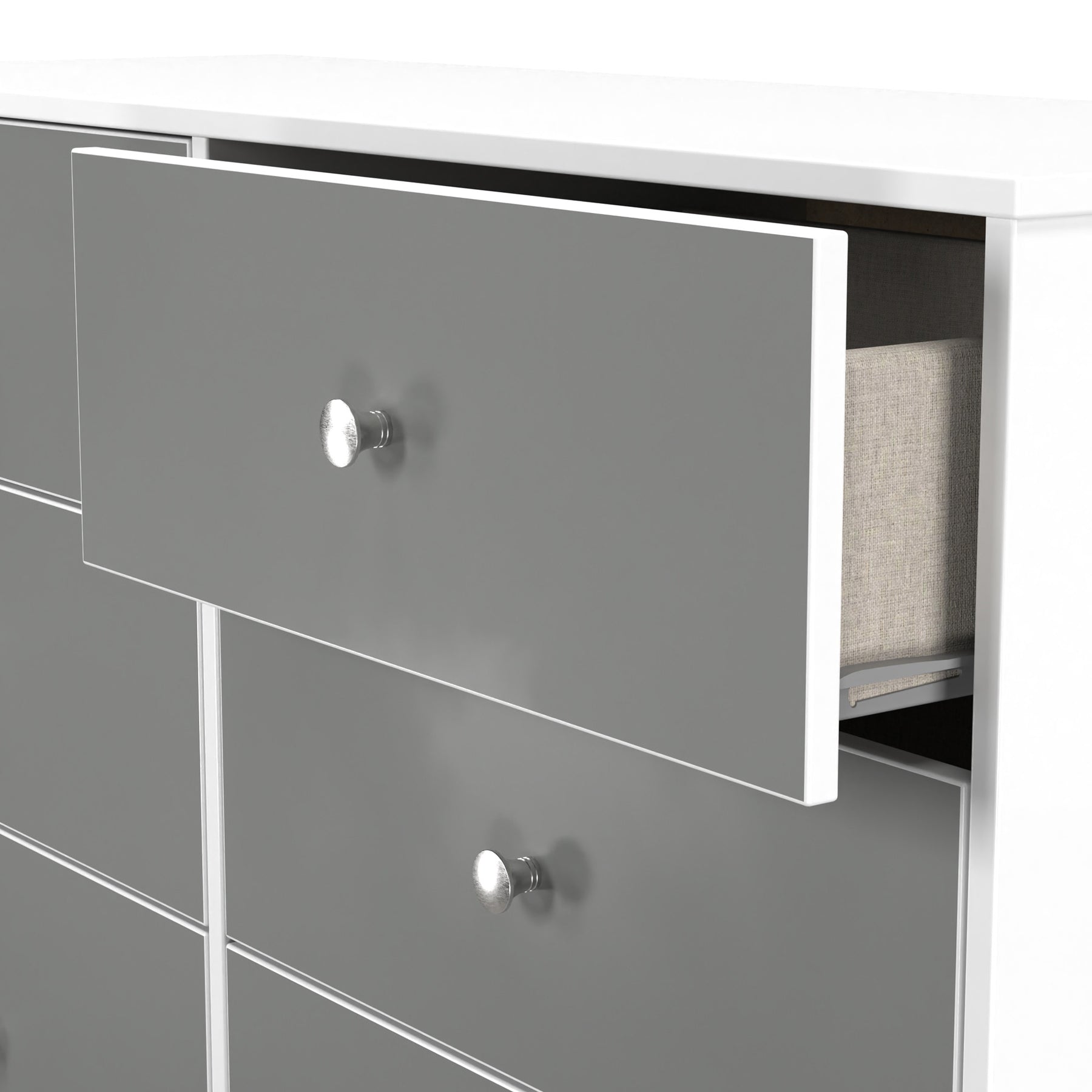Bennet-6-Drawer-Midi-Chest-Grey-&-White from Roseland Furniture