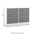 Bennet-6-Drawer-Midi-Chest-Grey-&-White from Roseland Furniture