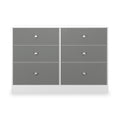 Bennet-6-Drawer-Midi-Deep-Chest-Grey-&-White Front1 from Roseland Furniture