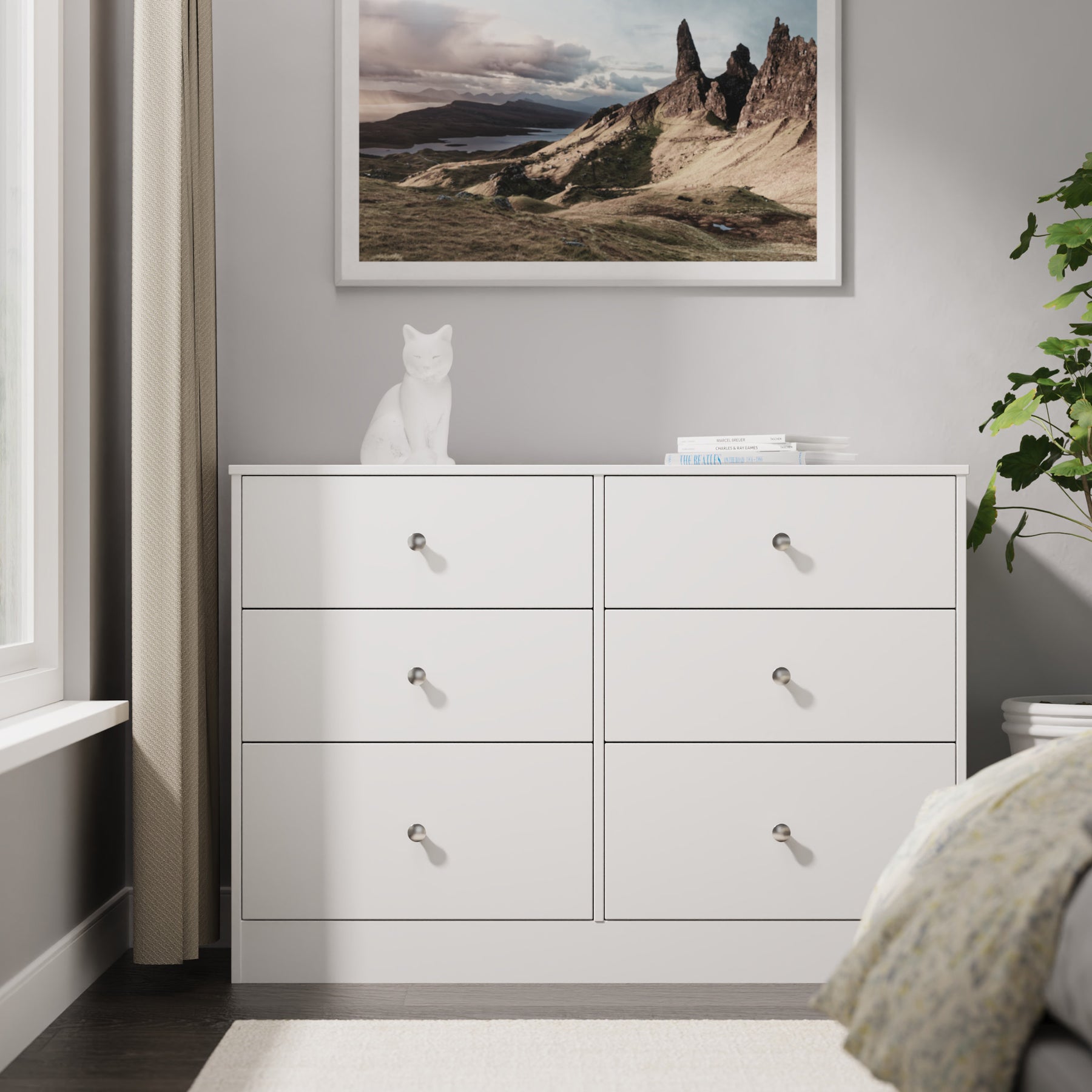 Bennet-6-Drawer-Midi-Chest-White from Roseland Furniture