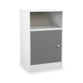 Bennet-1-Door-Bedside-Table-Grey-&-White from Roseland Furniture