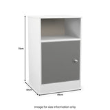 Bennet-1-Door-Bedside-Table-Grey-&-White from Roseland Furniture