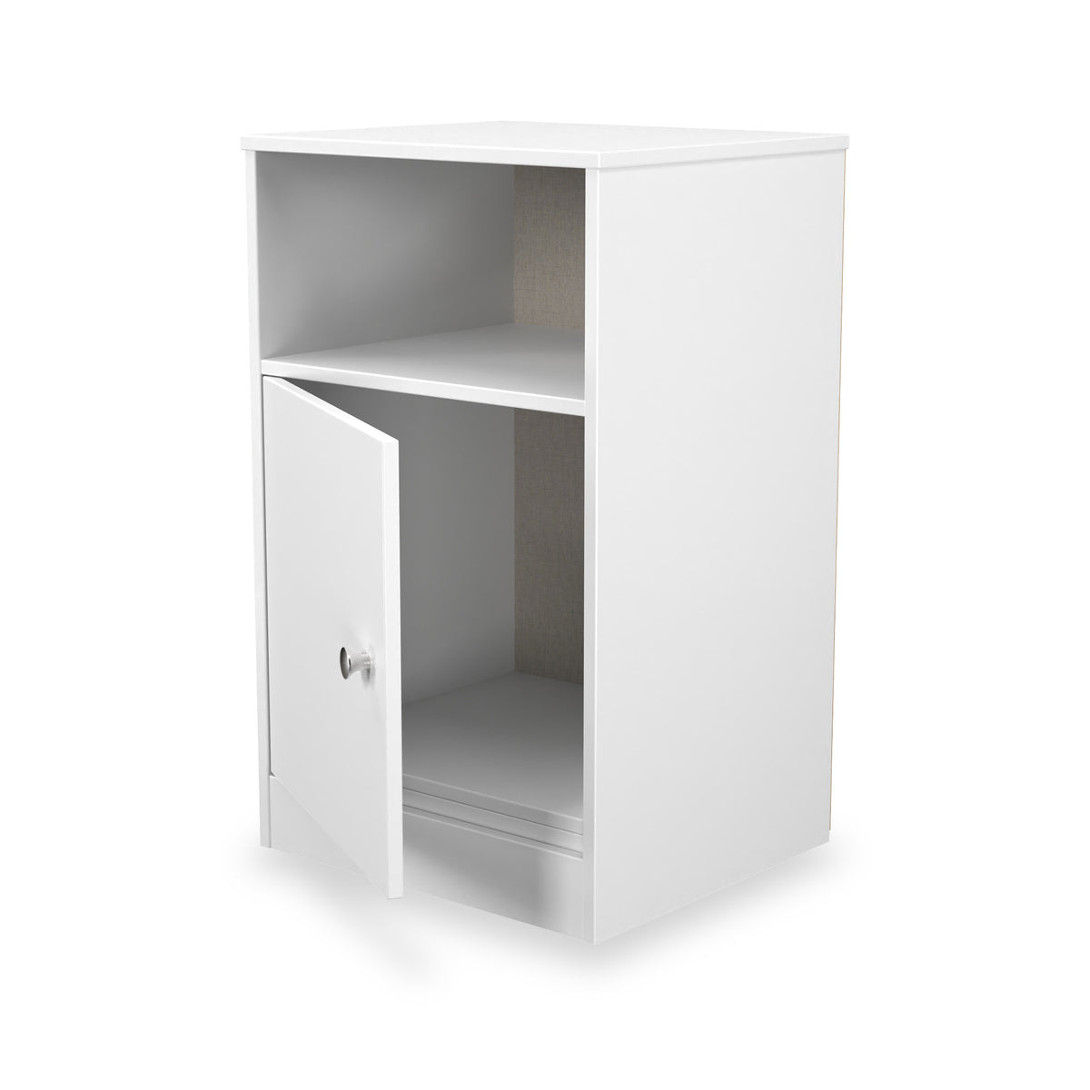Bennet-1-Door-Bedside-Table-White from Roseland Furniture
