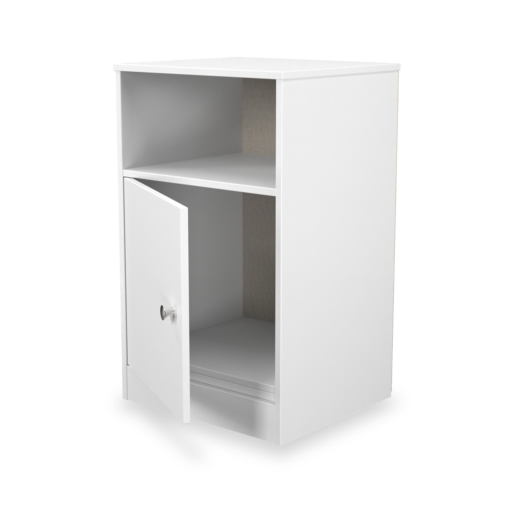 Bennet-1-Door-Bedside-Table-White from Roseland Furniture
