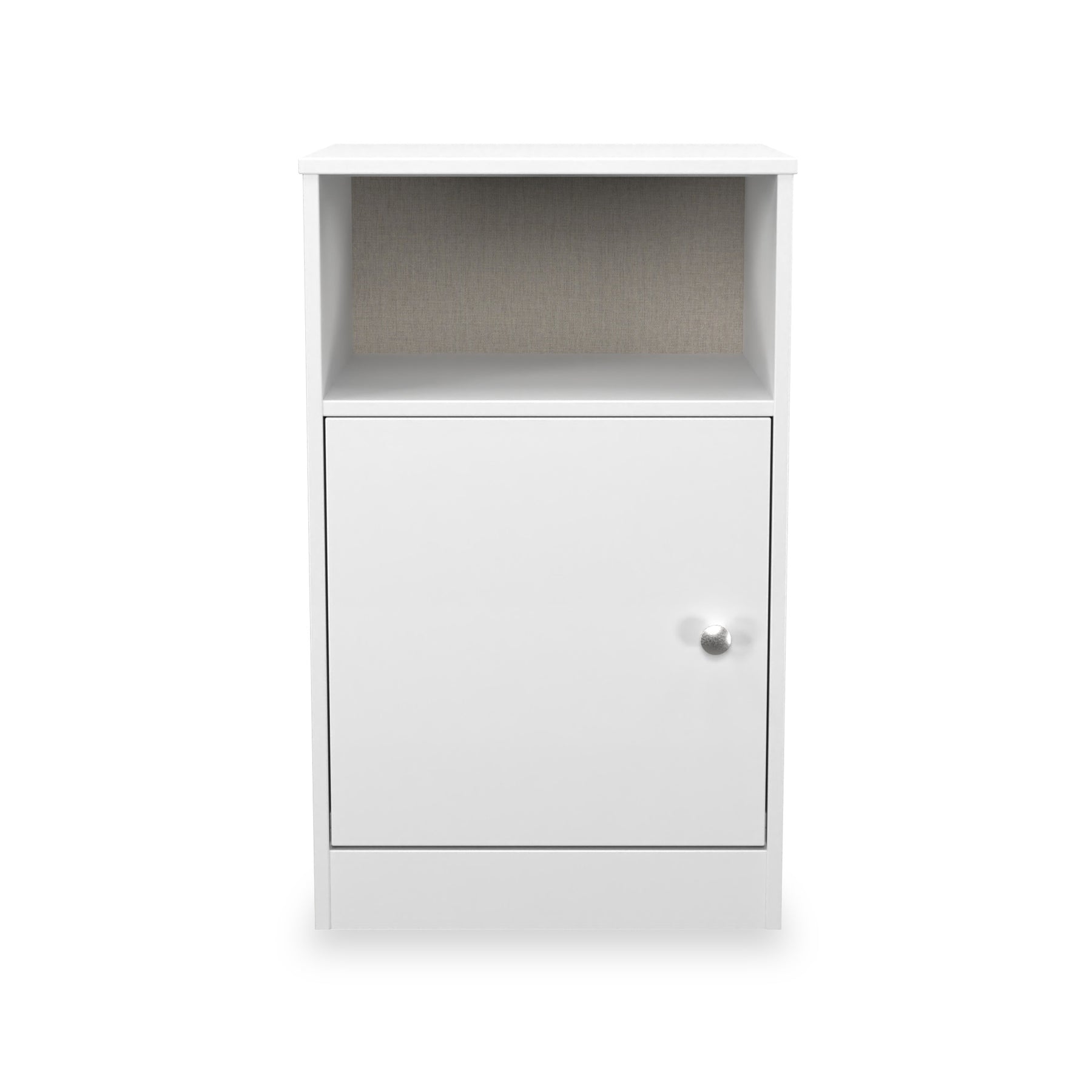 Bennet-1-Door-Bedside-Table-White from Roseland Furniture