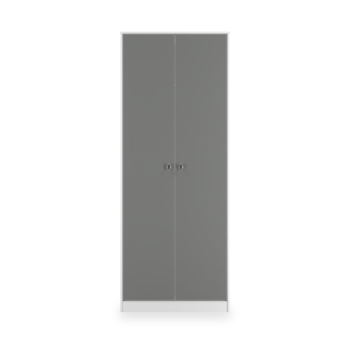 Bennet-Tall-Double-Wardrobe-Grey-&-White Front1 from Roseland Furniture