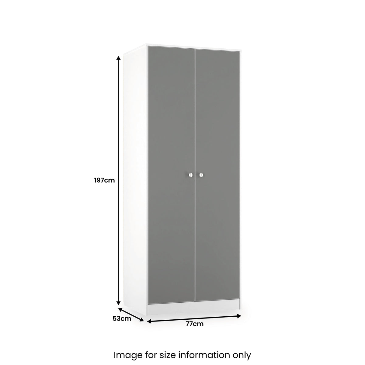 Bennet-Tall-Double-Wardrobe-Grey-&-White from Roseland Furniture