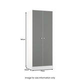 Bennet-Tall-Double-Wardrobe-Grey-&-White from Roseland Furniture