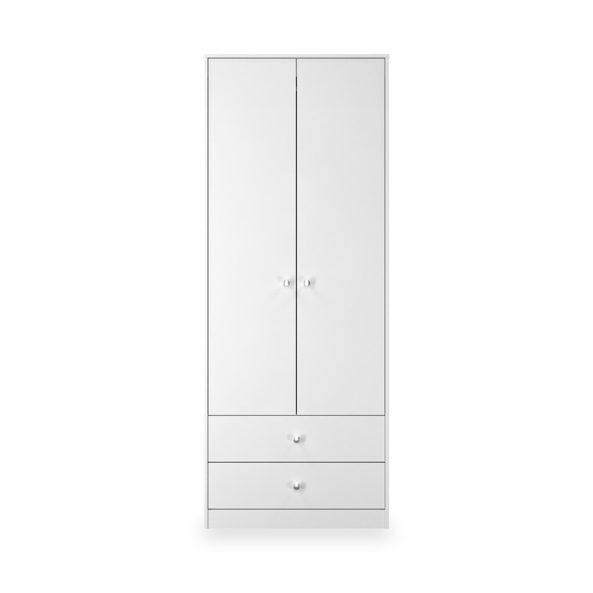 Bennet Tall 2 Drawer Double Wardrobe | White or Grey | Roseland