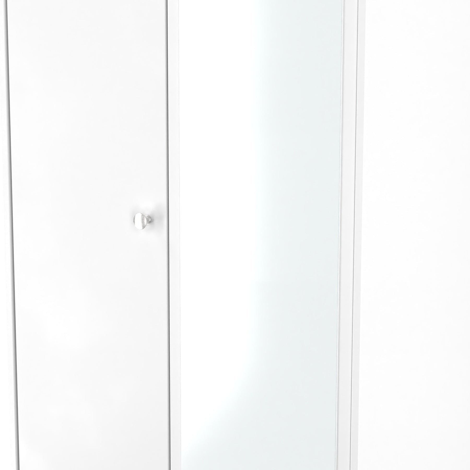 Bennet-Tall-2-Drawer-Mirrored-Wardrobe-White from Roseland Furniture