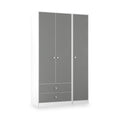 Bennet-Tall-Triple-2-Drawer-Wardrobe-Grey-&-White from Roseland Furniture