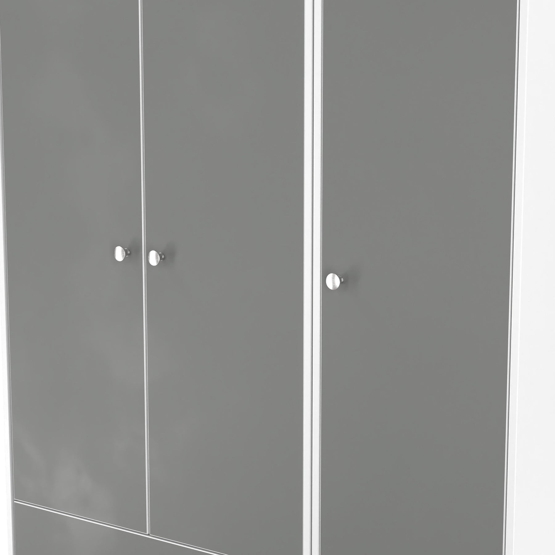 Bennet-Tall-Triple-2-Drawer-Wardrobe-Grey-&-White from Roseland Furniture