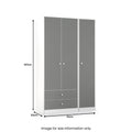 Bennet-Tall-Triple-2-Drawer-Wardrobe-Grey-&-White from Roseland Furniture