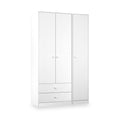 Bennet-Tall-Triple-2-Drawer-Wardrobe-White from Roseland Furniture