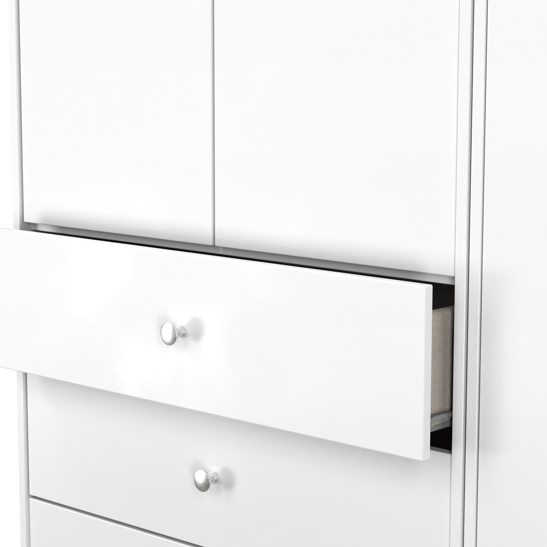 Bennet-Tall-Triple-2-Drawer-Wardrobe-White from Roseland Furniture