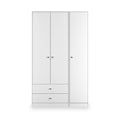 Bennet-Tall-Triple-2-Drawer-Wardrobe-White from Roseland Furniture