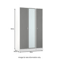 Bennet-Tall-Triple-Mirrored-Wardrobe-Grey-&-White from Roseland Furniture
