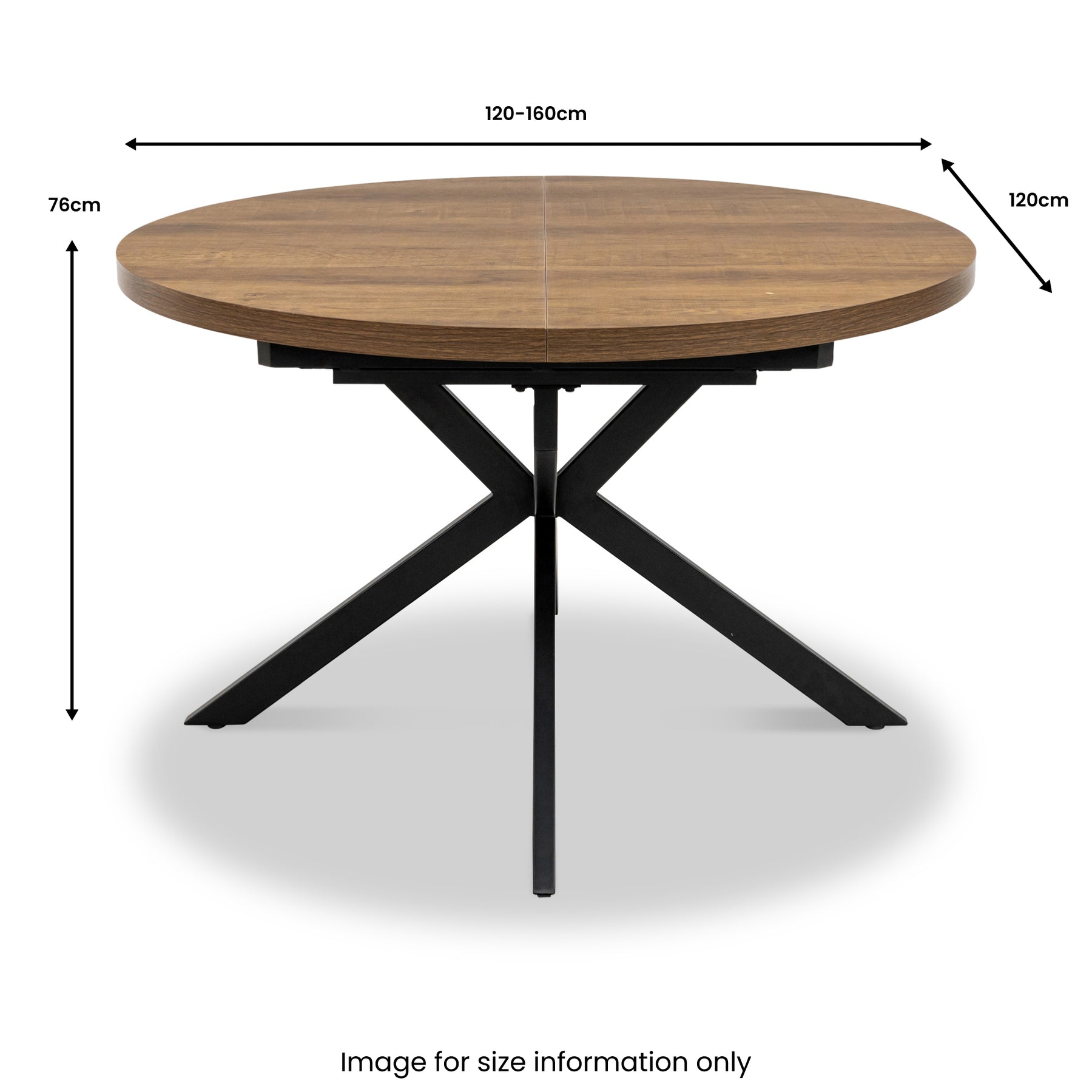 Barker 120 160cm Ext Dining Table Dark Dims from Roseland Furniture