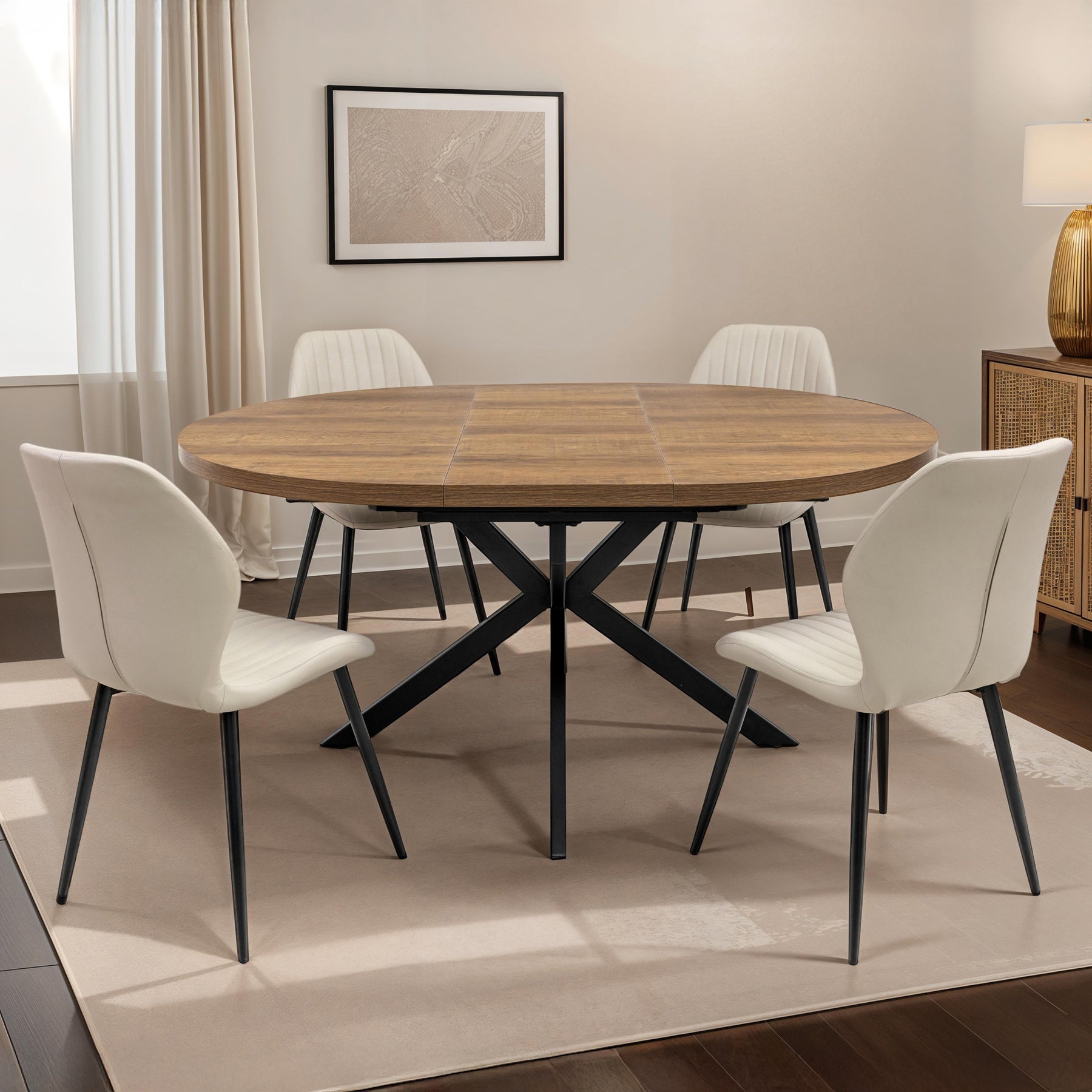 Barker 120 160cm Ext Dining Table Dark Dims from Roseland Furniture