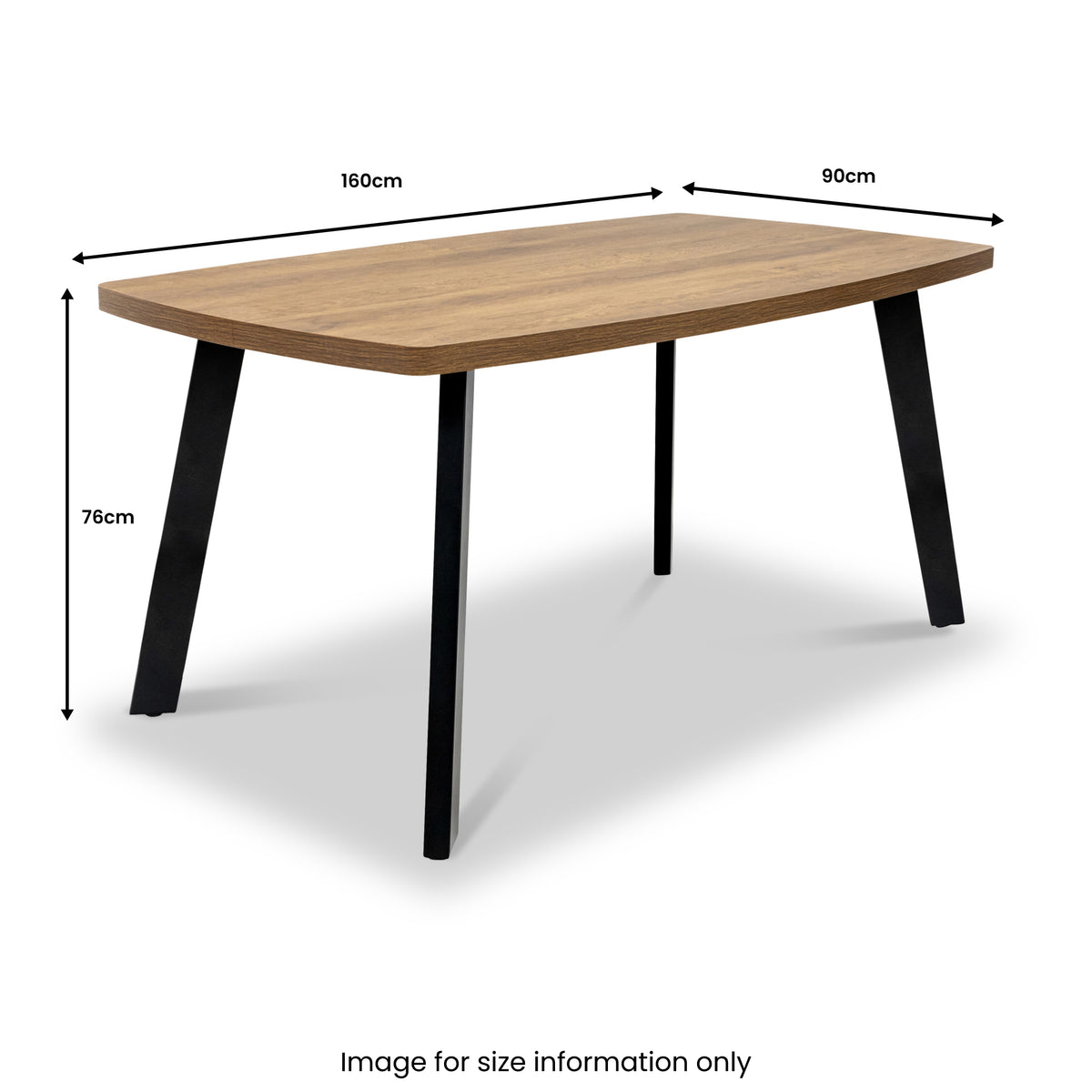 Colton 160cm Dining Table Dark Oak Angle1 from Roseland Furniture