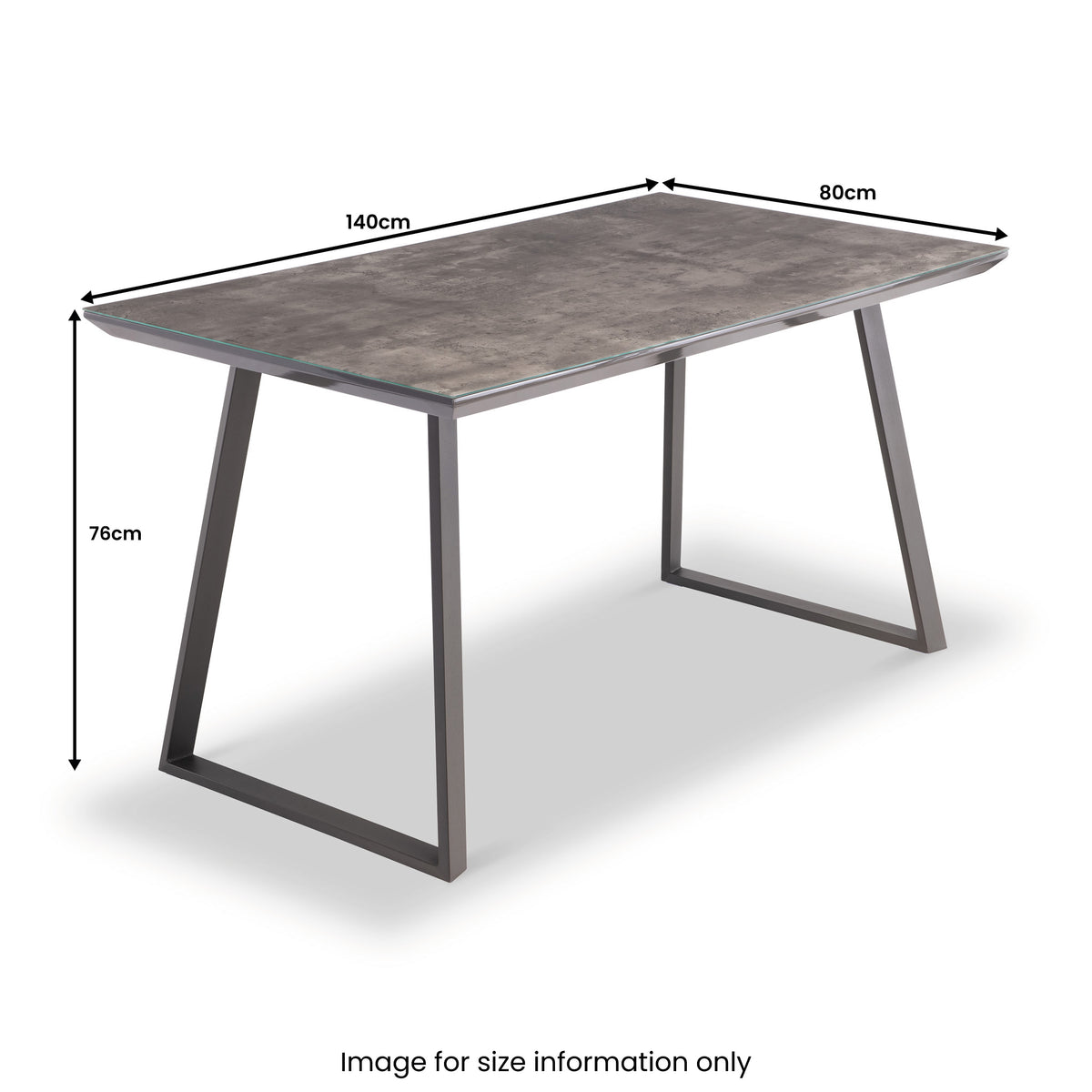 Parker Grey 140cm Rectangular Dining Table with concrete look
