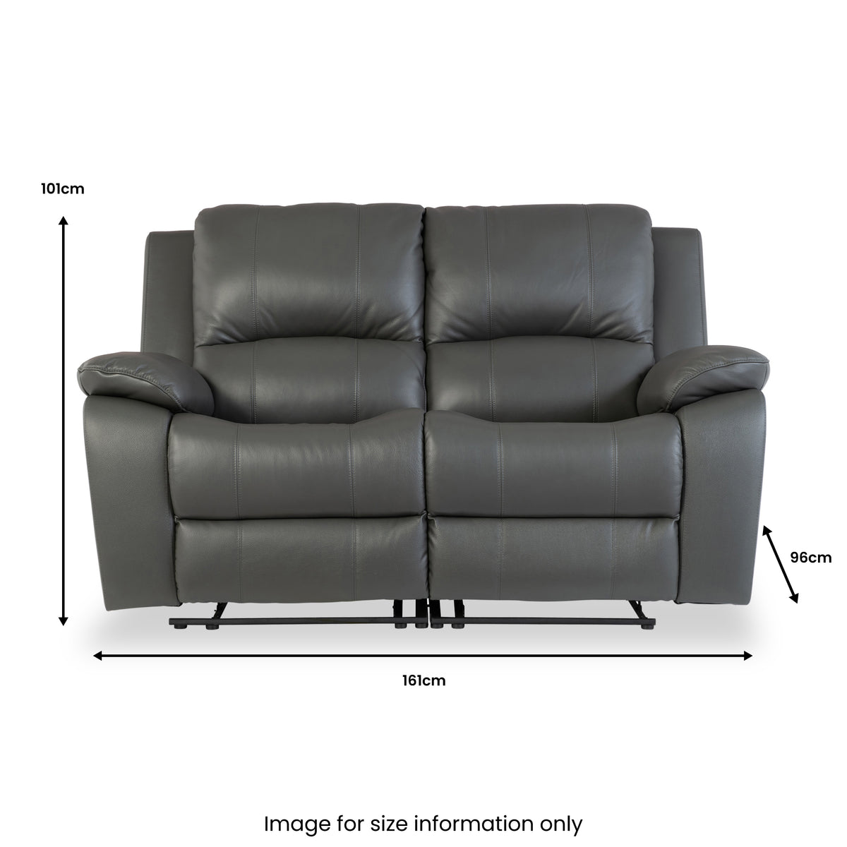 Selma Leather Electric Recliner Seater Sofa Dark Tan or Grey