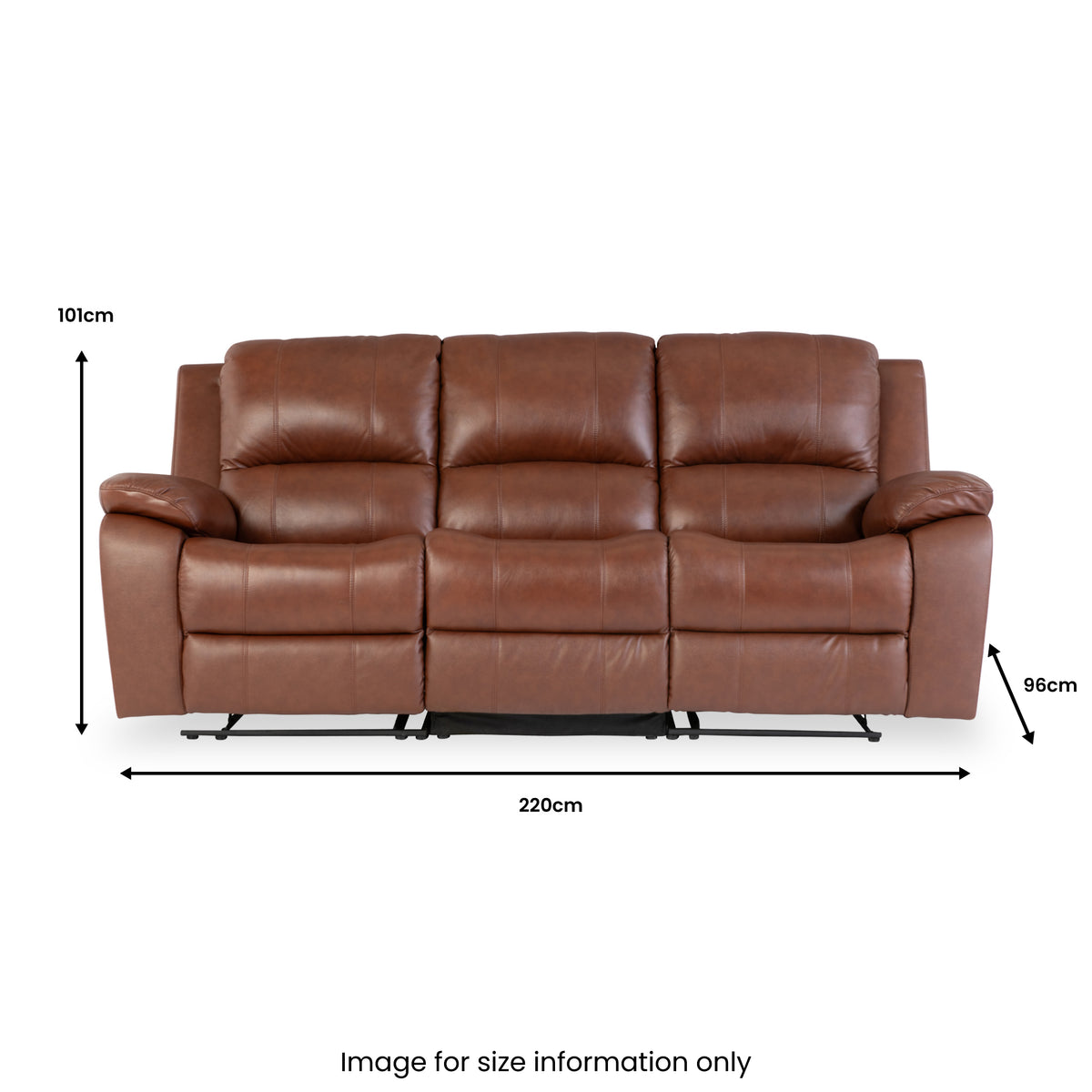 Selma-Leather-Electric-3-Seater-Sofa-Tan dimensions