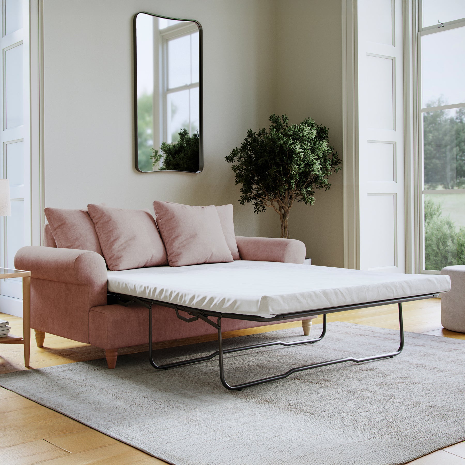 Pembroke 2 Seater Sofabed Pink Life1 from Roseland Furniture
