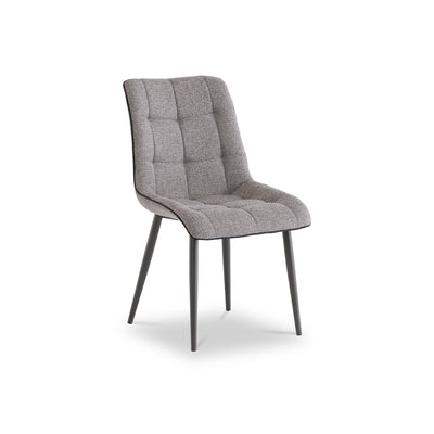 Bethan Grey Chequered Dining Chair