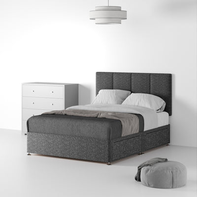 Farrow Piano Linen Divan Bed and Headboard