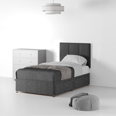 Farrow Piano Linen Divan Bed and Headboard