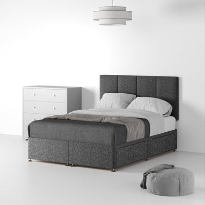 Farrow Piano Linen Divan Bed and Headboard