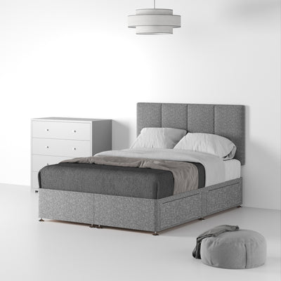 Farrow Piano Linen Divan Bed and Headboard