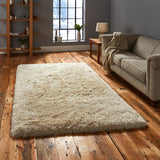 Hatton Cream Hand Tufted Shaggy Rug for bedroom